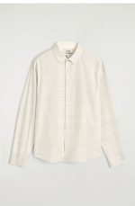 Cotton V-Neck Shirt Beige - Image 4