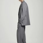 Wool Straight Trousers Gray