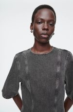 Denim Slim Dress Black - Image 2