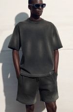 Knitted Drawstring Shorts Black