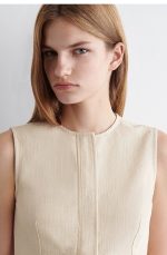 Denim Sleeveless Top Beige - Image 3