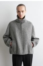 Tweed Mock-Neck Jacket