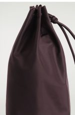 Nylon Drawstring Messenger Bag Wine Red - Image 4