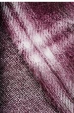 Alpaca Blend Plaid Scarf Wine Red - Image 4