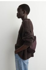 Nylon Drawstring Messenger Bag Wine Red - Image 2