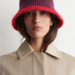 Contrast Color Trim Fisherman Hat Burgundy/red