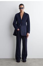 Leather Patchwork German Training Sneaker Navy Blue