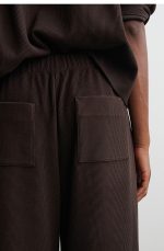 Corduroy Wide-Leg Pants Brown - Image 2
