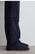 Leather Patchwork German Training Sneaker Navy Blue - Image 2