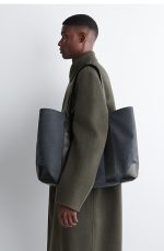 Wool Blend Medium Commuter Bag Gray Arrival - Image 3