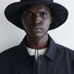 Wide Brim Design Cotton Sun Hat Navy Blue