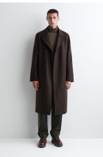 Grainy Leather Trim Hiking Boots Brown