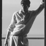 Narrow Square Buckle Leather Belt Brown