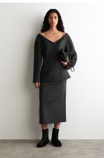 Plush Flat Ankle Boots Black Autum