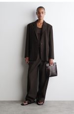 Folio Mini Crocodile-embossed Leather Bag Dark Brown - Image 3