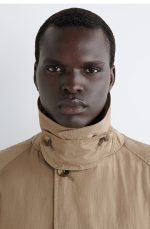 Mock-Neck Jacket Beige - Image 2