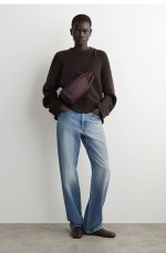 Nylon Drawstring Messenger Bag Wine Red