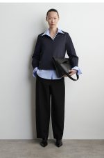 Cotton Polo-Collar Shirt Navy