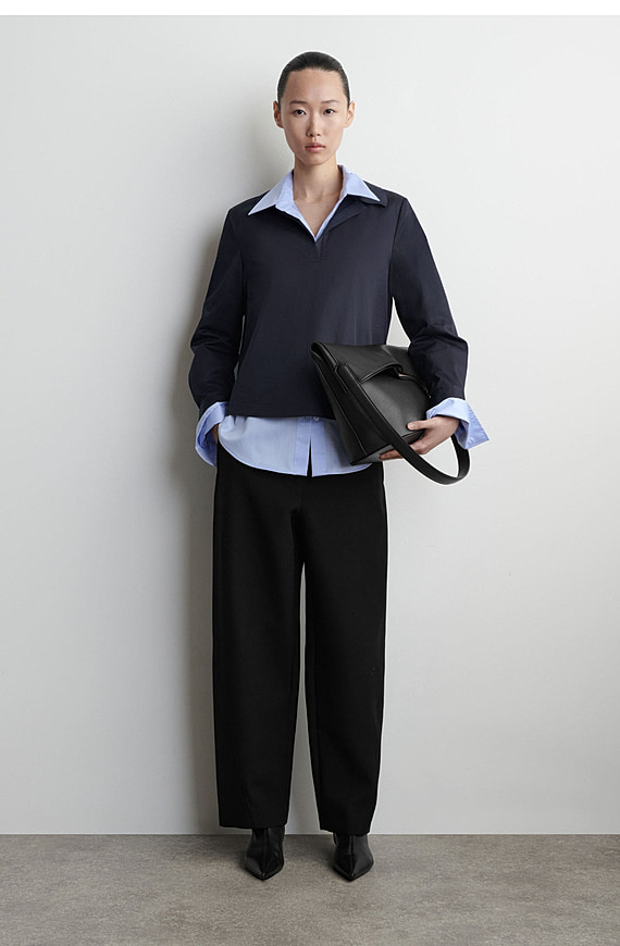 O1CN017vew181u7vvSF7coo-4101595991 Cotton Polo-Collar Shirt Navy - Image 1