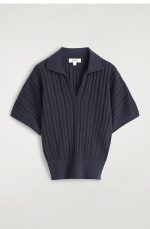 Knitted Polo Navy - Image 3