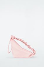 Zipper Triangle Ruffled Shoulder Bag Light Pink