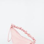 Zipper Triangle Ruffled Shoulder Bag Light Pink