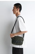 Nylon Messenger Bag Green - Image 2