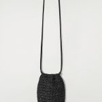 Straw Texture Drawstring Mobile Phone Bag Black