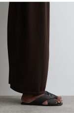 Cross Strap Leather Sandals Black - Image 2