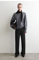 Mesh Knitted Triangle Scarf Black