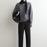 Mesh Knitted Triangle Scarf Black