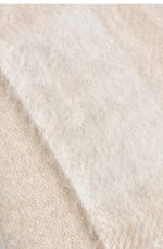 Alpaca Blend Plaid Scarf Beige - Image 4