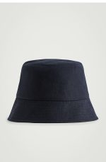 Linen Drawstring Fisherman Hat Navy Blue - Image 3