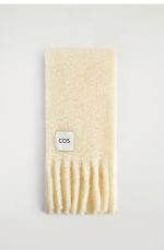 Mohair Blend Textured Tassel Long Scarf - Image 3