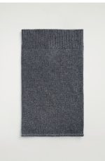 Ribbed Rolled Edge Wool Blend Scarf Dark Gray - Image 3