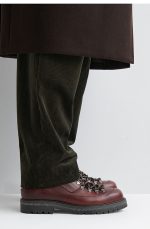 Grainy Leather Trim Hiking Boots Brown - Image 2