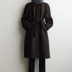 Ribbed Rolled Edge Wool Blend Scarf Dark Gray