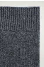 Ribbed Rolled Edge Wool Blend Scarf Dark Gray - Image 4