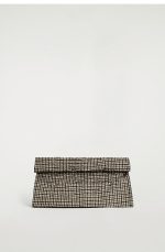 Ms. Folding Large Clutch Bag Beige/plaid