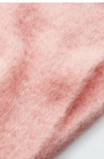 Mauhair-blend Textured Tassel Long Scarf Pink - Image 4