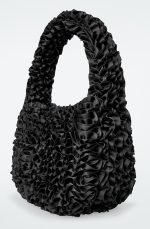 Petal Pleated Zipper One-shoulder Cream Bag Black Spring & F - Image 3