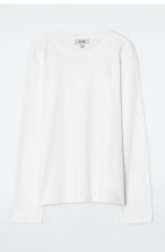 Knitted Long-Sleeve T-Shirt White - Image 3