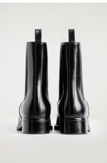 Square Heel Leather Chelsea Boots Black - Image 4