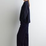 Corduroy Straight Pants Navy