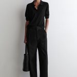 Cotton Straight Pants Black
