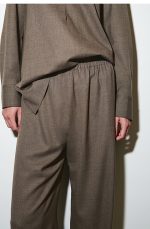 Wool Wide-Leg Pants Gray - Image 3