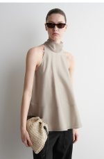 Straw Mini Drawstring Clutch Bag Beige - Image 2