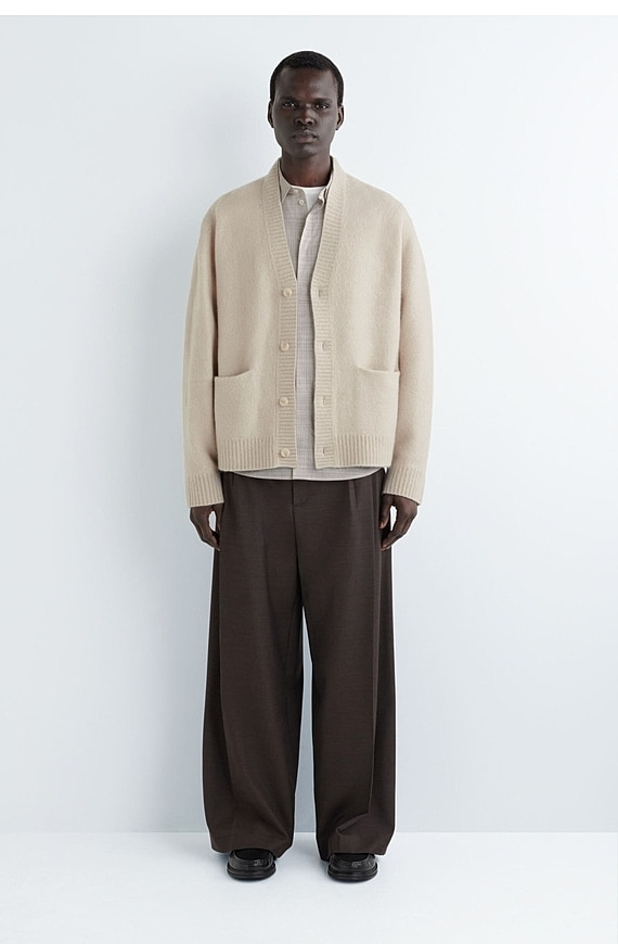 O1CN01JS7LWC1u7vvRlHDp6-4101595991 Wool V-Neck Cardigan Beige - Image 1