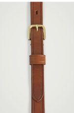 Narrow Square Buckle Leather Belt Brown - Image 3
