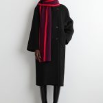 Coarse Needle Wool Blend Scarf Burgundy/red